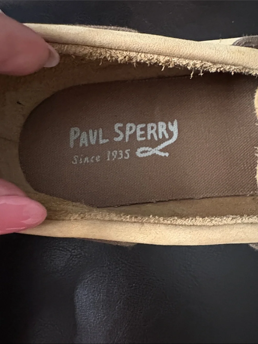 Sperry Men’s Wheat/Tan Leather Boat Shoes with Brown Laces